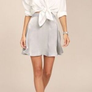 LULUS grey sensational high rise skater skirt